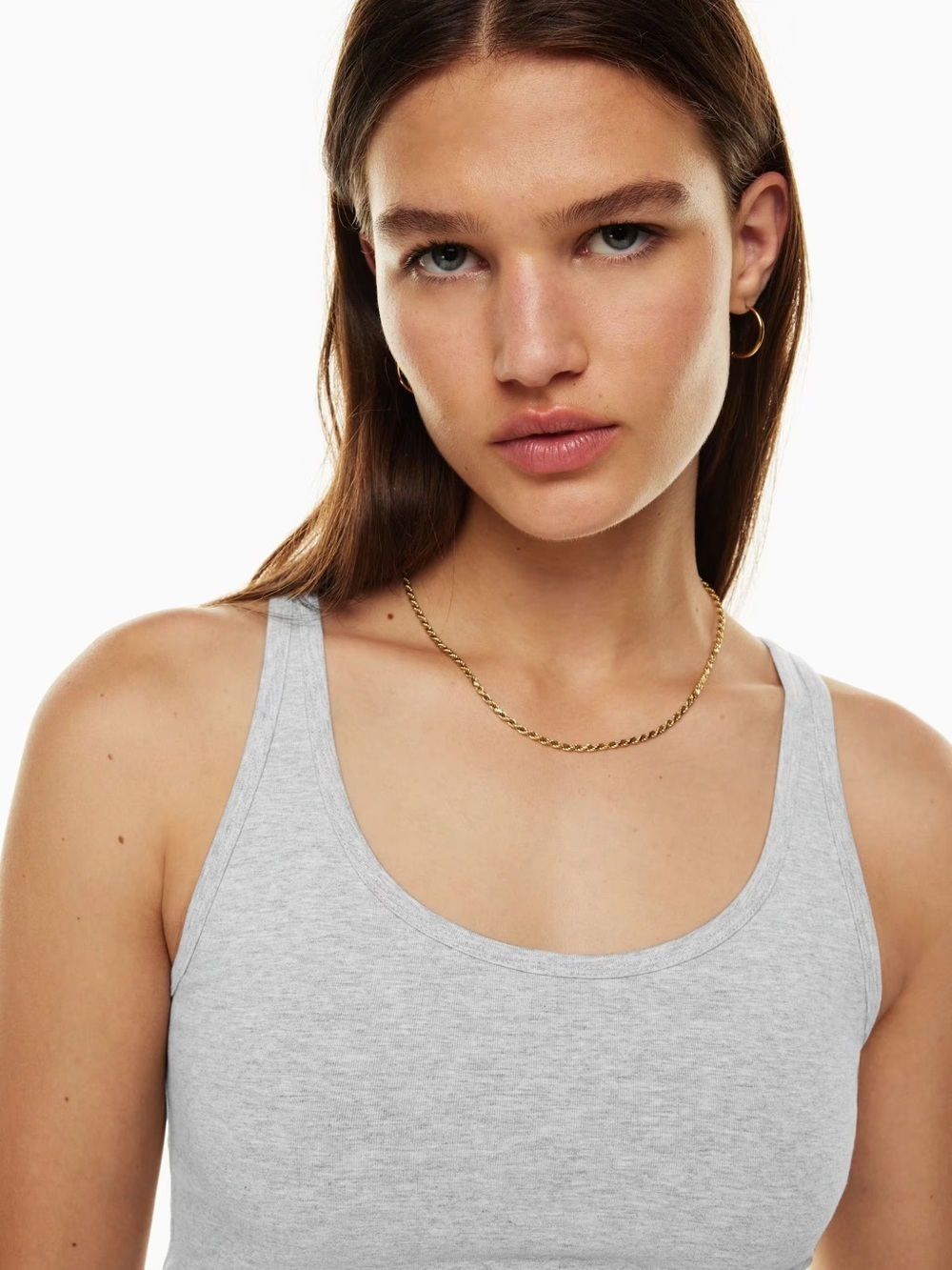 Aritzia TNA Hold It Bergman Tank in Grey size Small